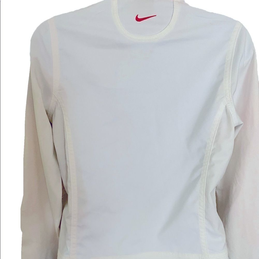 Nike Tennis Zip Jacket - XS white /orange striped , polyester , - Picture 6 of 6
